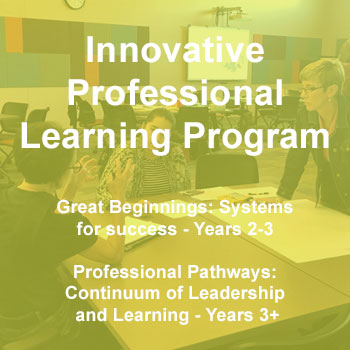 Innovative Professional Learning Program Great Beginnings: Systems for success - Years 1-2 Professional Pathways: Continuum of Leadership and Learning - Years 3+