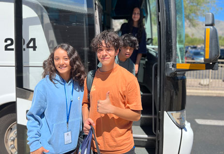 Students Exiting Bus