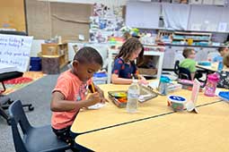 Kindergarten students in classroom