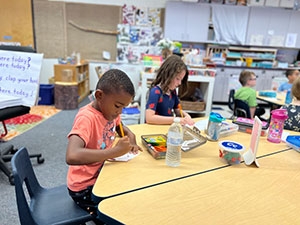 Elementary student in classroom